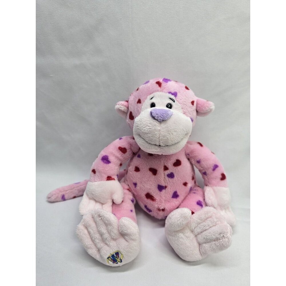 Ganz Webkinz Pink Monkey Red Purple Hearts Love Plush Stuffed No Code Valentines